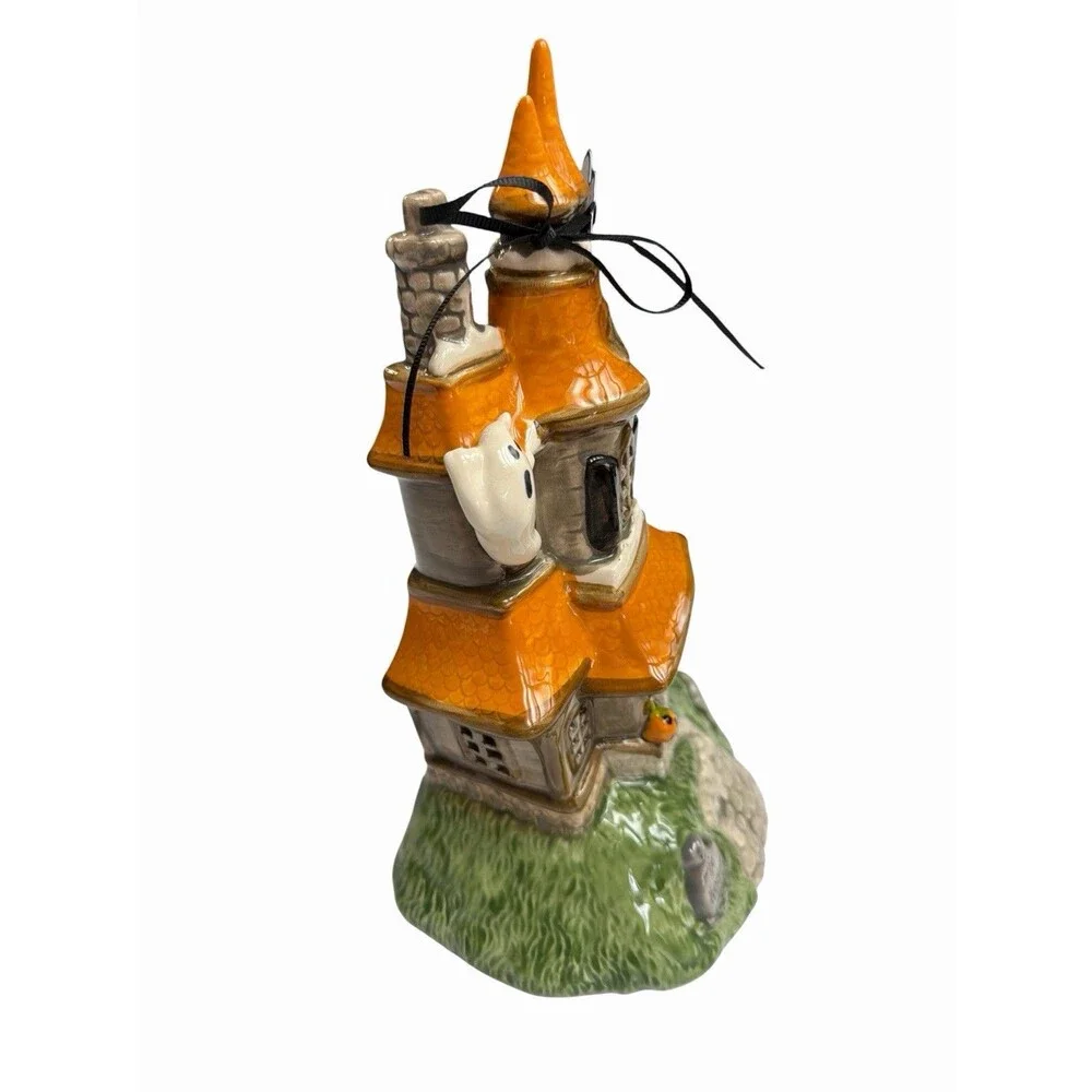 Blue Sky Clayworks Goldminc Halloween Howling Hills Hotel Tea Light House 10.5”